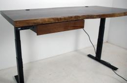 Handmade Live Edge Walnut Adjustable Height Rising Desk