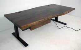 Handmade Live Edge Walnut Adjustable Height Rising Desk