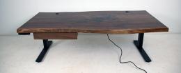 Handmade Live Edge Walnut Adjustable Height Rising Desk