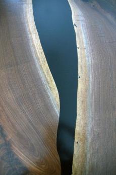 Dining Room Table With Black Epoxy River 7