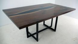 Dining Room Table With Black Epoxy River 3