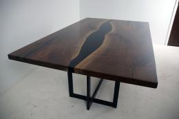 Dining Room Table With Black Epoxy River 9