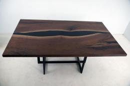 Dining Room Table With Black Epoxy River 6