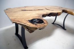 Natural Maple Burl Live Edge Coffee Table 7