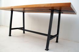 Cherry Wood Dining Table With Deep Blue Resin 4