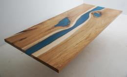 Hickory Counter Top With A Teal River 1