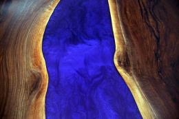 Square Purple Epoxy River Dining Table 12