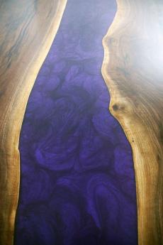 Square Purple Epoxy River Dining Table 11