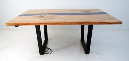 Extendable Elm Dining Room Table With LED Lights 3