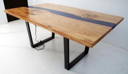 Extendable Elm Dining Room Table With LED Lights 1