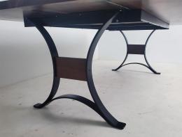 Custom Live Edge Black Epoxy River Dining Table With Cr