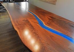 Blue Epoxy River Dining Table7