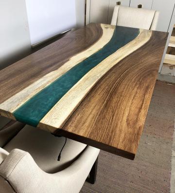 Live Edge LED Backlit Dining Table