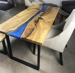 Epoxy Resin River Kitchen Table And Bench1