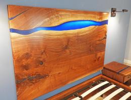 Live Edge Epoxy Resin Headboard And Nightstands3