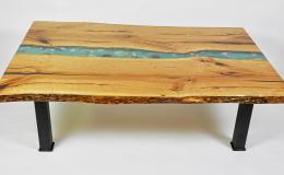 Live Edge Epoxy River Coffee Table With Seashells7