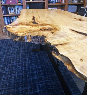 Live Edge Maple Wood Slab Ergonomic Adjustable Height S