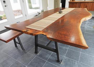 Walnut Dining Table And Bench