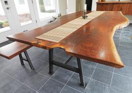 Live Edge Walnut Dining Table With Bench2