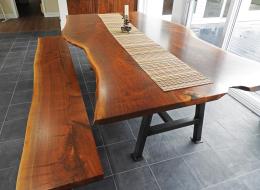 Live Edge Walnut Dining Table With Bench3