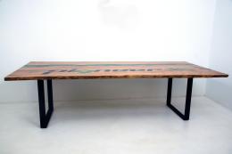 Epoxy River Conference Table With CNC Carved & Epoxy Re