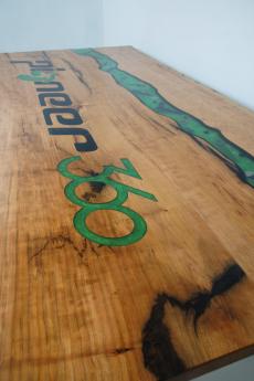 Epoxy River Conference Table With CNC Carved & Epoxy Re