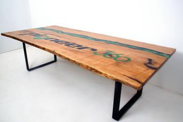 Epoxy River Conference Table With CNC Carved & Epoxy Re