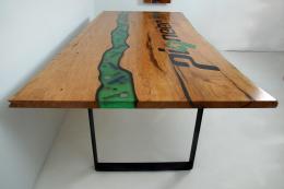 Epoxy River Conference Table With CNC Carved & Epoxy Re