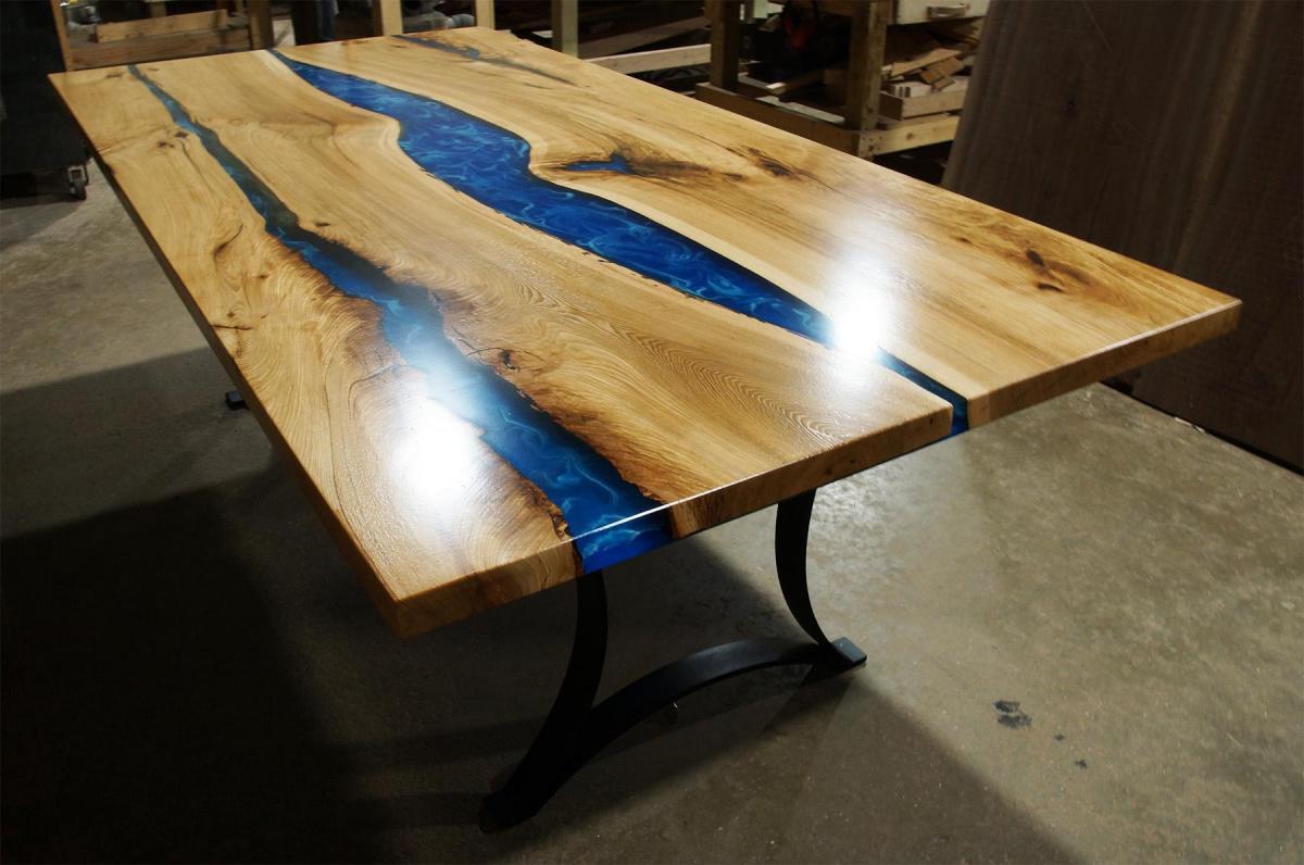 Hickory & Epoxy Resin Table