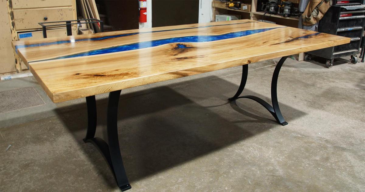 Image Hickory Resin River Dining Table 1