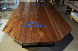 Walnut Plank Conference Table With CNC Logo 7