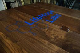 Walnut Plank Conference Table With CNC Logo 2