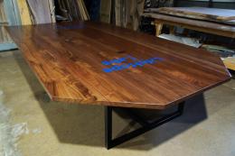 Walnut Plank Conference Table With CNC Logo 1