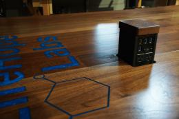 Walnut Plank Conference Table With CNC Logo 3