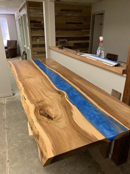 Live Edge Elm Epoxy Resin Bar Top 2