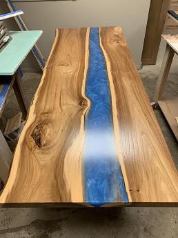 Live Edge Elm Epoxy Resin Bar Top 1