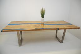 Blue Epoxy Resin River Dining Room Table 1