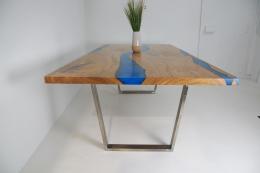Blue Epoxy Resin River Dining Room Table 3
