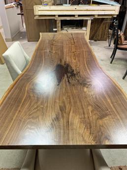 Walnut Dining Table With Red Epoxy Resin 2