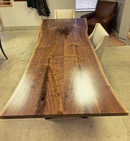 Walnut Dining Table With Red Epoxy Resin 4