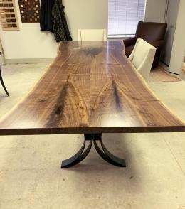Walnut Dining Table With Red Epoxy Resin 3